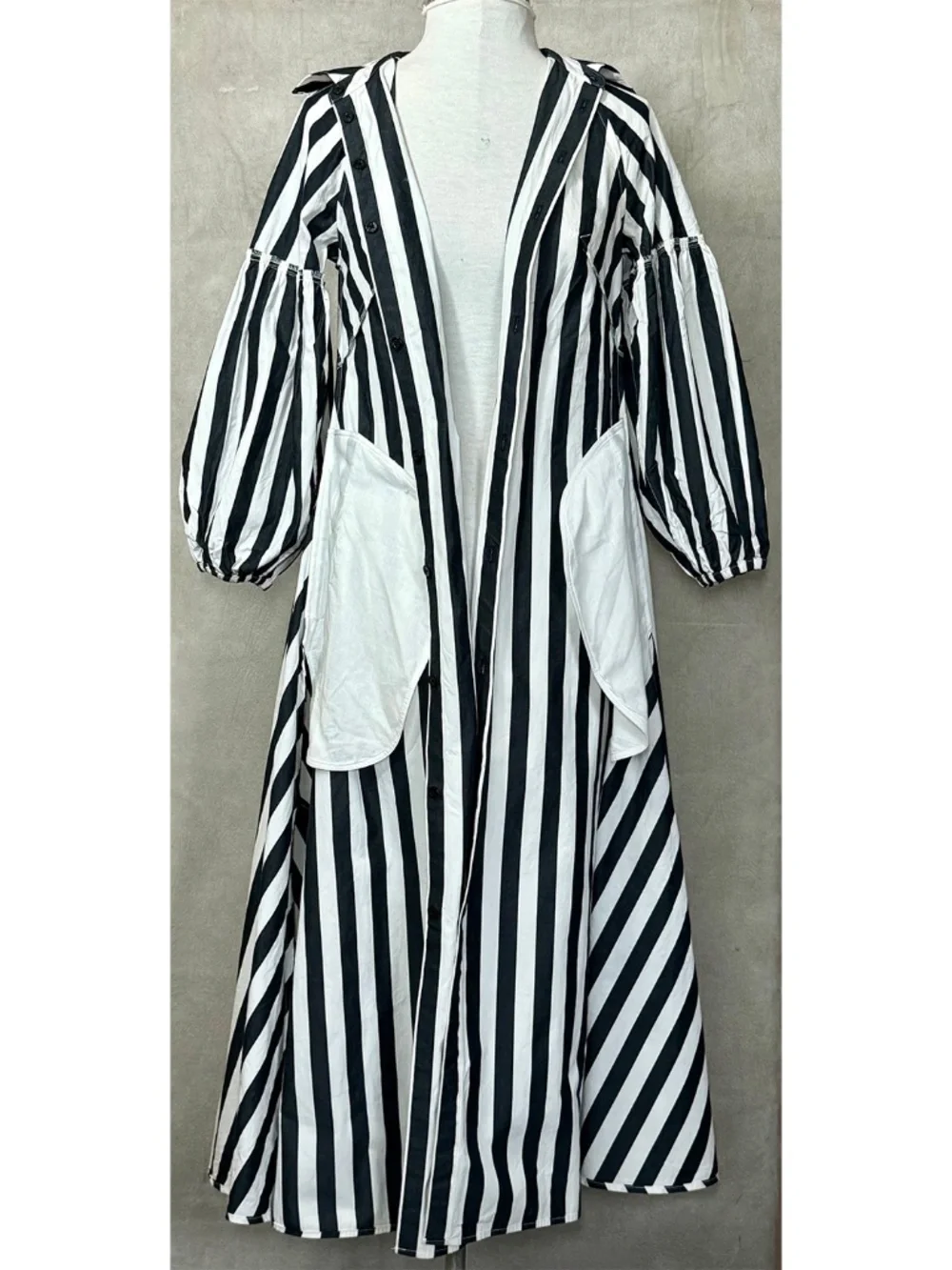 Kate Spade Terrace Stripe Dakota Dress Black Cream Midi XXS Excellent Condition